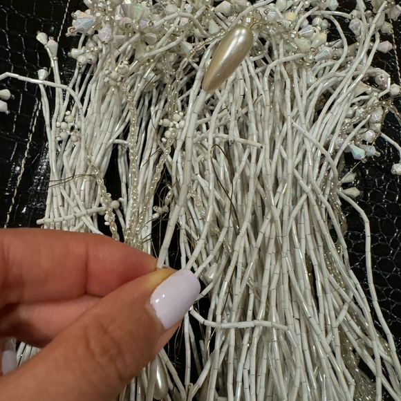 Bulk of Handmade beaded white flowers stems bridal decorations - Picture 3 of 5